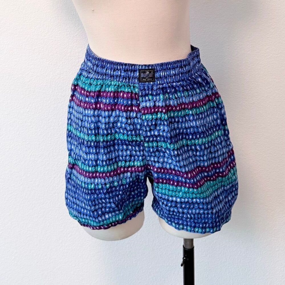 Boxer Joe VTG Polka Dot Abstract Dolphin Track Workout Retro Shorts Medium